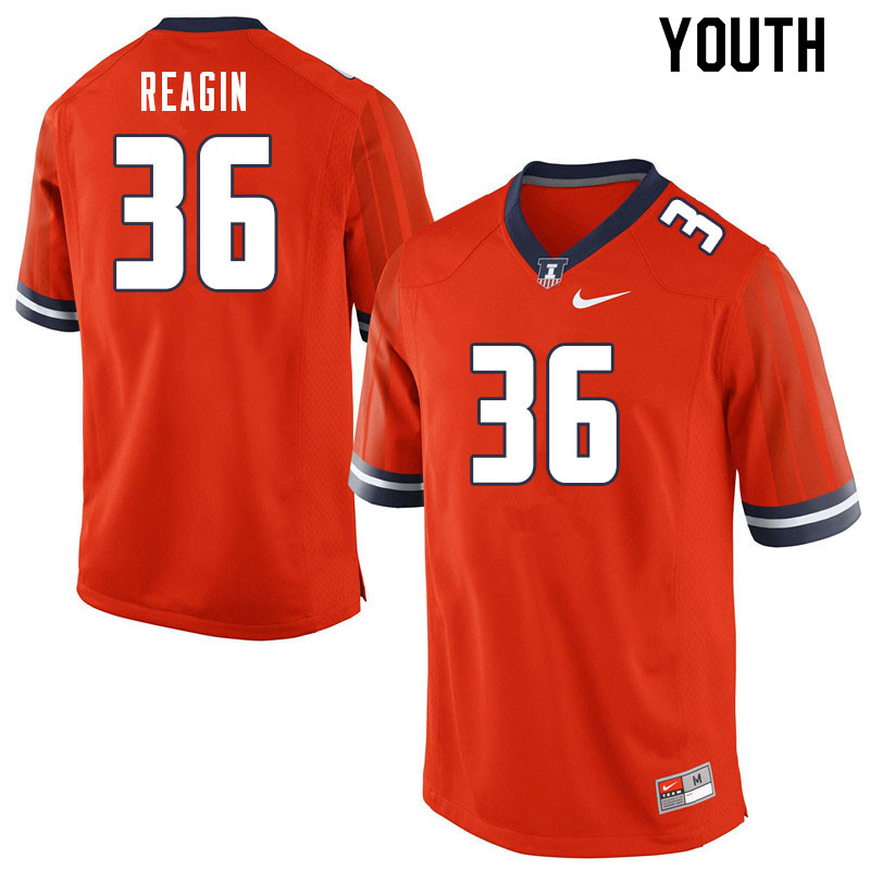 Youth #36 Reed Reagin Illinois Fighting Illini College Football Jerseys Sale-Orange
